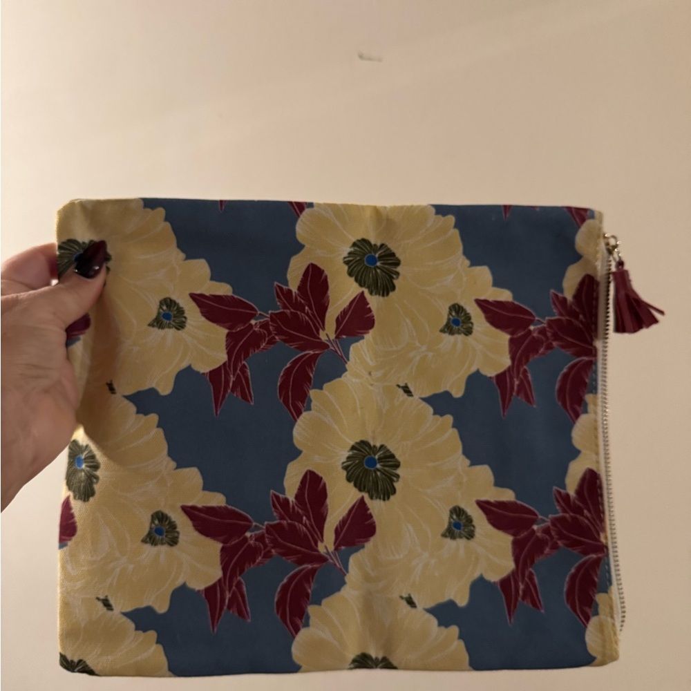 Rachel Pally Blue and Yellow Floral Cosmetic Case
